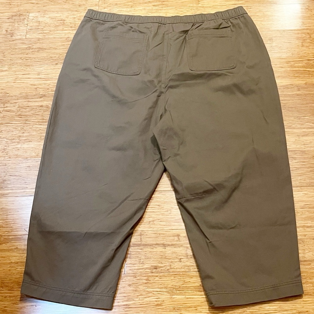 NWT! Old Navy Brown Pull On Elastic Waist Cropped Pants Pockets. Size Women's 3X - Picture 5 of 14